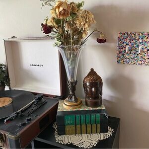 Vintage Victorian Crystal Flower Vase